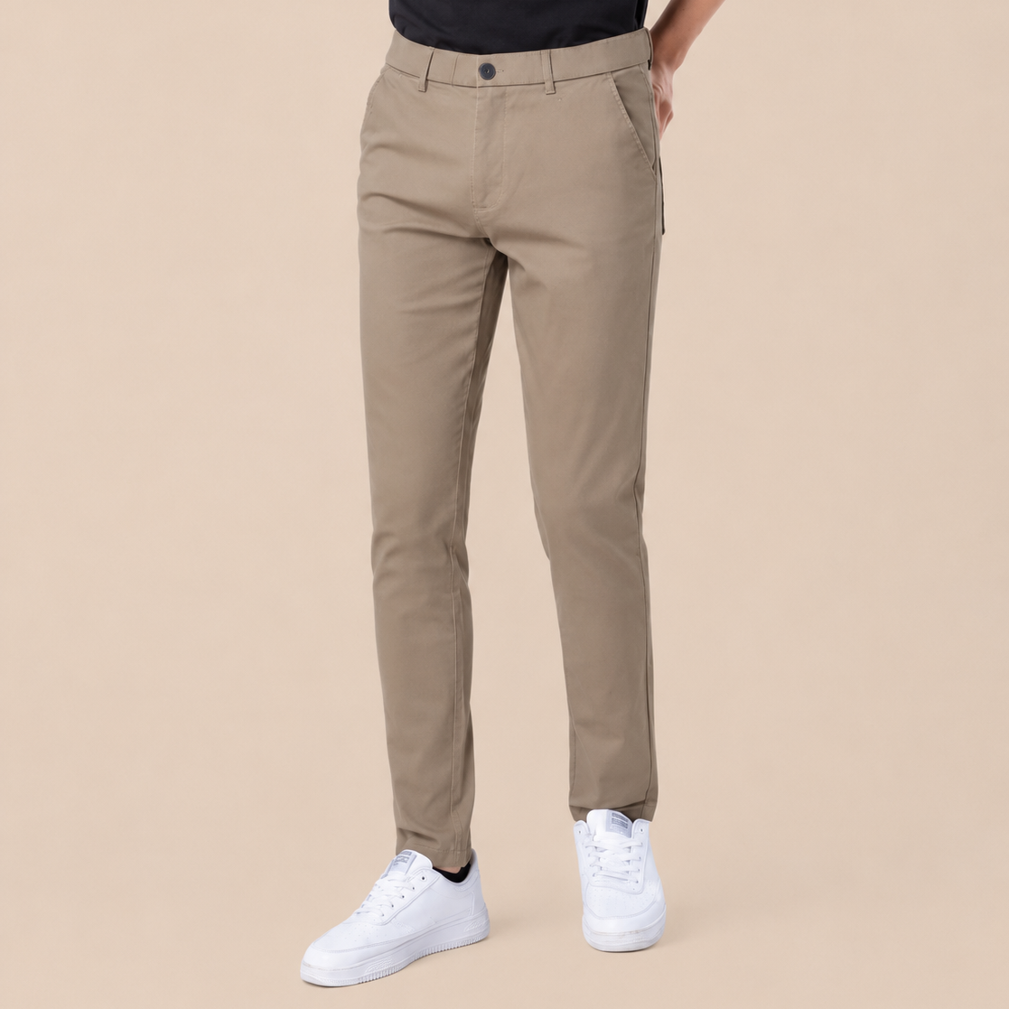 Plaid&Plain Men's Skinny Fit Chino Pants