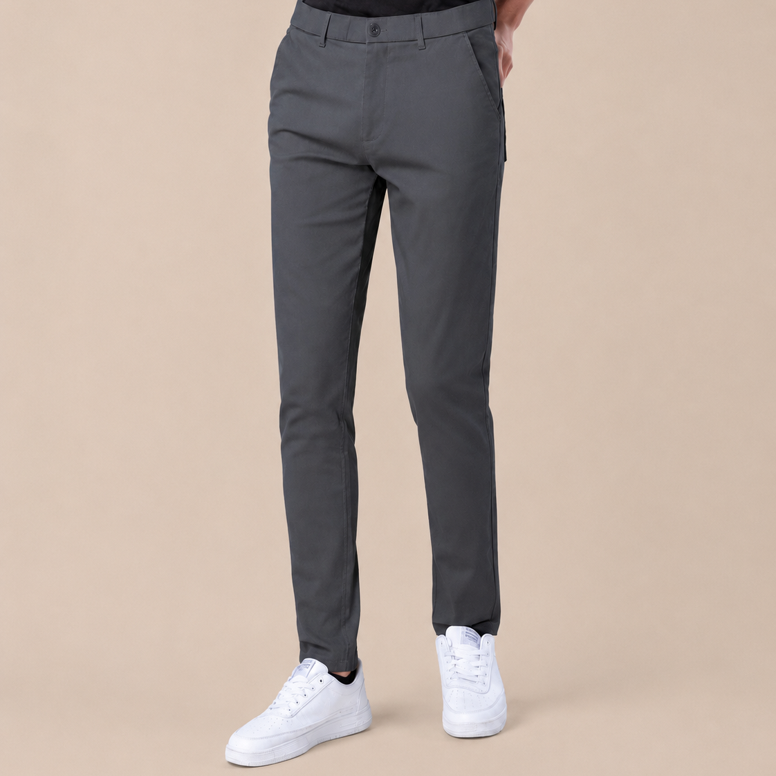 Plaid&Plain Men's Skinny Fit Chino Pants